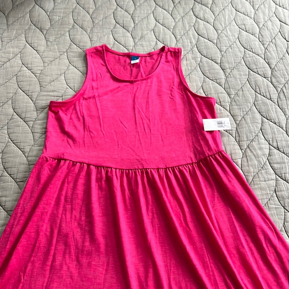 Bright pink tank dress